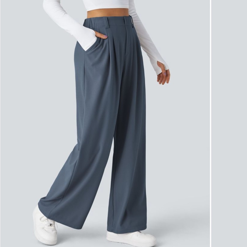 Halara Flex™ High Waisted Side Pocket Wide Leg Waffle Work Pants